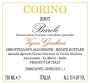 Giovanni Corino Barolo Vigna Giachini 2007 Front Label