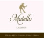 Matello Lazarus Pinot Noir 2012 Front Label