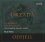 Odfjell Orzada Cabernet Sauvignon 2008 Front Label