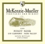 McKenzie-Mueller Vineyards & Winery Pinot Noir 2005 Front Label