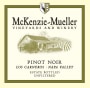 McKenzie-Mueller Vineyards & Winery Pinot Noir 2007 Front Label