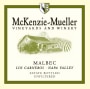 McKenzie-Mueller Vineyards & Winery Malbec 2008 Front Label