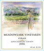 Meadowlark Vineyards Syrah 2006 Front Label