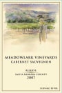 Meadowlark Vineyards Reserve Cabernet Sauvignon 2007 Front Label