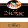 Melrose Wines Pinotage 2009 Front Label