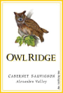 Owl Ridge Wines Cabernet Sauvignon 2008  Front Label
