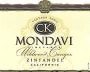 CK Mondavi Zinfandel 2000 Front Label
