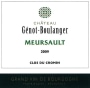 Domaine Genot-Boulanger Meursault Clos du Cromin 2009 Front Label