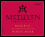 Methven Family Vineyards Reserve Pinot Noir 2007 Front Label