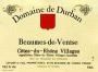Domaine de Durban Beaumes Cote du Rhone 2000 Front Label