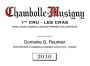 Domaine Georges & Christophe Roumier Chambolle-Musigny Les Cras Premier Cru 2010 Front Label