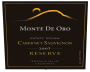 Monte de Oro Reserve Cabernet Sauvignon 2007 Front Label