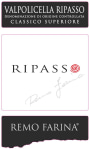 Remo Farina Valpolicella Classico Superiore Ripasso 2011 Front Label