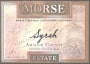 Morse Wines Syrah 2008 Front Label