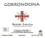 Doniene Gorrondona Bizkaiko Txakolina Tinto 2011 Front Label