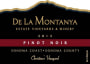 De La Montanya Winery Christines Vineyard Pinot Noir 2013 Front Label