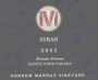 Andrew Murray Estate Grown Syrah 2003 Front Label