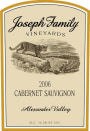 Joseph Family Vineyards Cabernet Sauvignon 2006  Front Label