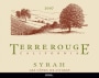 Terre Rouge Cotes de l'Ouest Syrah 2007  Front Label