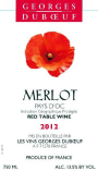 Duboeuf Merlot 2012 Front Label