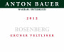 Anton Bauer Rosenberg Gruner Veltliner 2012 Front Label