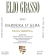 Elio Grasso Barbera d'Alba 2012 Front Label