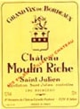 Chateau Moulin Riche Saint-Julien 1998 Front Label
