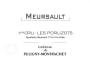 Chateau de Puligny-Montrachet Meursault Les Poruzots Premier Cru 2012 Front Label