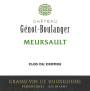 Domaine Genot-Boulanger Meursault Clos du Cromin 2012 Front Label