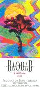 Baobab Pinotage 2001 Front Label
