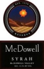 McDowell Reserve Syrah 1999 Front Label
