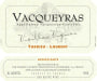 Tardieu-Laurent Vacqueyras Vieilles Vignes 2012 Front Label