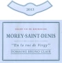 Bruno Clair Morey Staint Denis Rouge 2013 Front Label