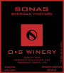 O.S Winery Sonas Merlot 2012 Front Label