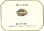 Maculan Brentino di Breganze Merlot 2000 Front Label
