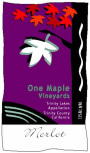 One Maple Winery Merlot 2012 Front Label