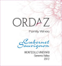 Ordaz Family Wines Montecillo Cabernet Sauvignon 2012 Front Label