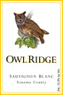 Owl Ridge Wines Sauvignon Blanc 2014 Front Label