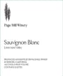 Page Mill Winery Sauvignon Blanc 2014 Front Label
