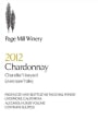Page Mill Winery Chandler Vineyard Chardonnay 2012 Front Label