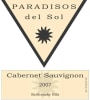 Paradisos del Sol Winery Cabernet Sauvignon 2007 Front Label