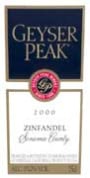 Geyser Peak Zinfandel 2000 Front Label