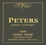 Peters Family Winery Stage Vineyard Pinot Noir 2008 Front Label