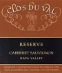 Clos du Val Reserve Cabernet Sauvignon 1999 Front Label