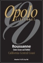 Opolo Roussanne 2015 Front Label