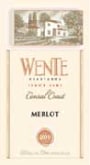 Wente Merlot 2000 Front Label