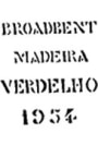 Broadbent Verdelho Medium Dry Madeira 1954 Front Label
