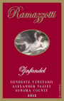 Ramazzotti Wines Denbeste Vineyard Zinfandel 2012 Front Label