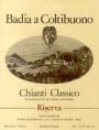 Badia a Coltibuono Chianti Classico Riserva 1999 Front Label