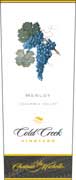 Chateau Ste. Michelle Cold Creek Vineyard Merlot 2000 Front Label